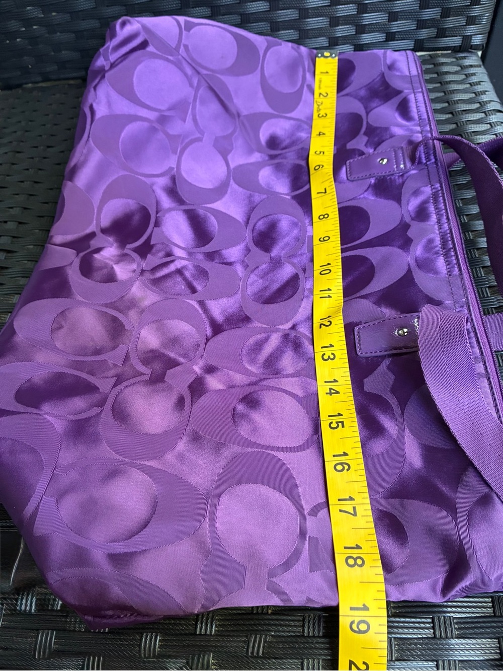 COACH BAG,Coach Purple Signature Jacquard Tote - Picture 4 of 12